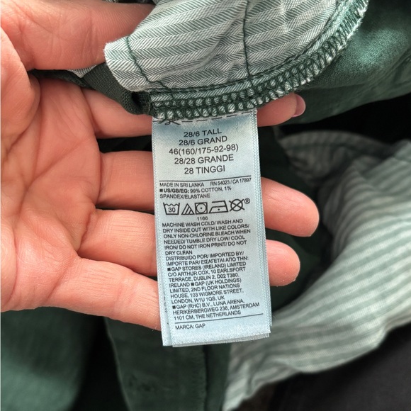 GAP Cheeky Straight High Rise Green Jeans Button Fly Size 28/7 Long - Picture 7 of 9